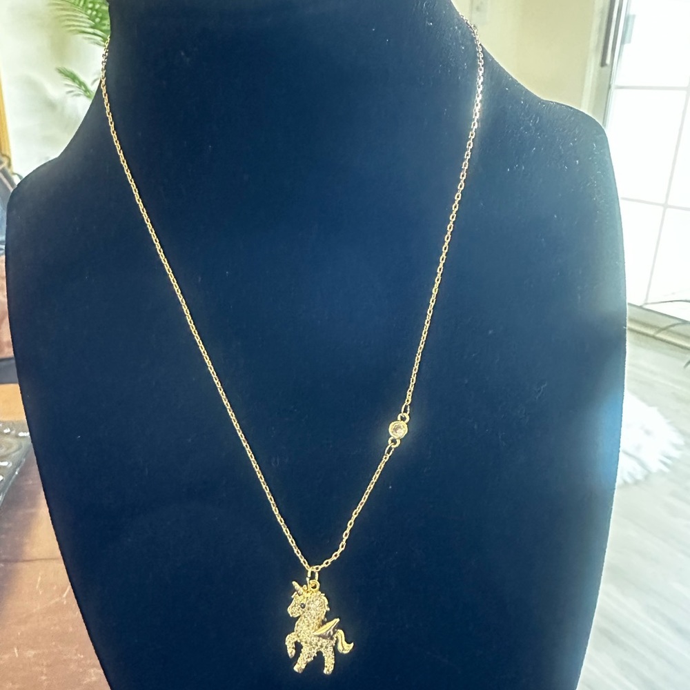 Gold unicorn necklace